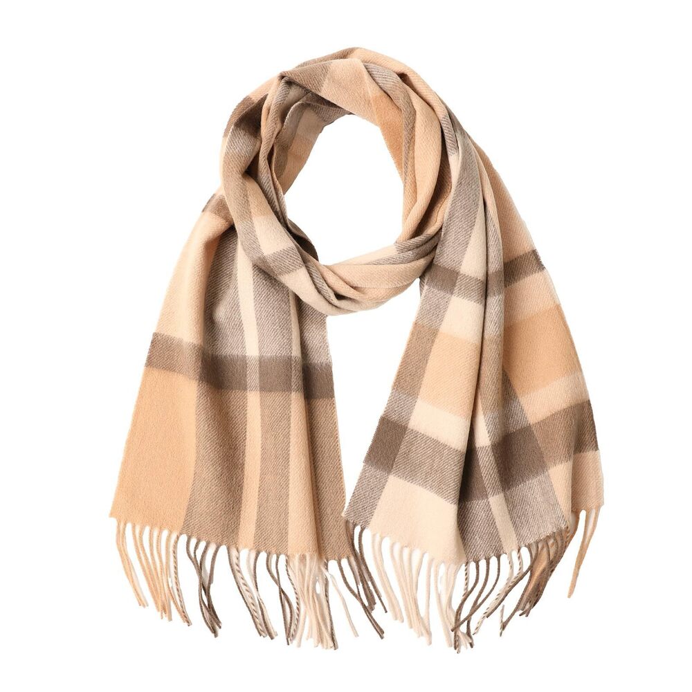 2378 100% Merino Wool Plaid Tassel Scarf and Winter Warm Long Scarves